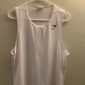 Men’s white Gym Shark tank top size medium